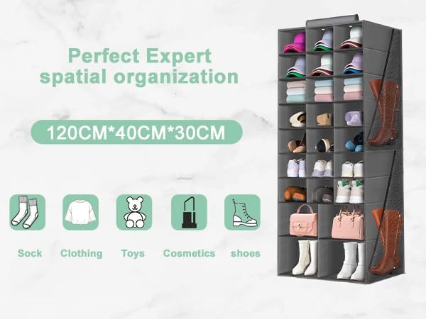 Hanging Shoe Organizer for Closet, Closet Hanging Shoe Storage Rack Holder - Image 8
