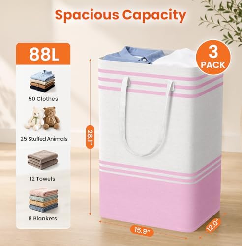 TranquilRelax 3-Pack Laundry Basket, Laundry Hamper - Image 2