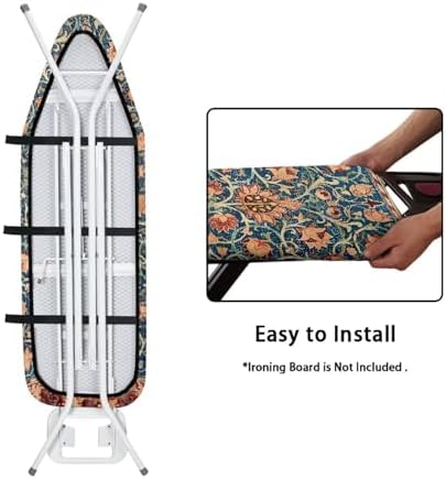 William Morris Pattern Polyester Ironing Board Cover Hook & Loop Elastic Edge - Image 5