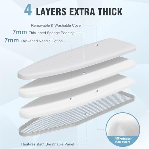 oleaf Ironing Board with Cover and Thicken Pad Height Adjustable Full Size - Image 3