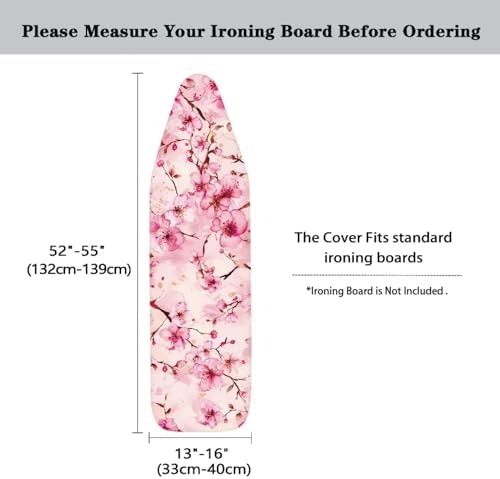 Pink Cherry Blosssom Ironing Board Cover and Pad Soft Fabric Cover - Image 5