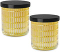 yellow Thick Glass Bathroom Qtip Holder, 2 Pack by MKOSAB