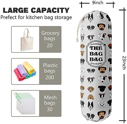 Grocery Bags Holder Organizer For Shopping Bags, Wall Mount Plastic Bags - Image 2