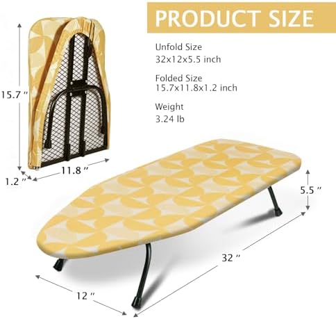 SheeChung Small Ironing Board 12"x32", Mini Ironing Board - Image 2