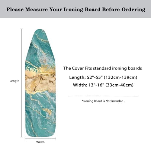 GLENLCWE Teal Marble Ironing Board Cover Modern Iron Board Cover Ironing - Image 5