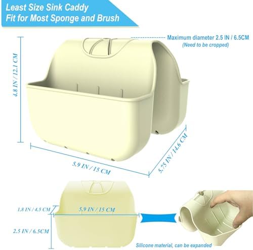 Sponge Holder for Kitchen Sink, Silicone Sink Saddle Caddy Organizer Rack - Image 3