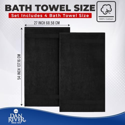 DAN RIVER 600 GSM Cotton Large Bath Towels Set of 4, 27 x 54 Inches - Image 2