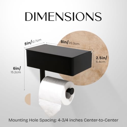 Day Moon™ Matte Black Toilet Paper Holder - Image 6