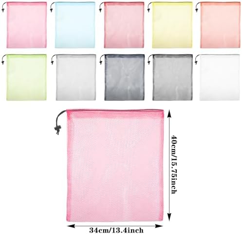 30 Pcs Mesh Drawstring Bags, 15.75x14.17 Inch Nylon Laundry Bag - Image 2