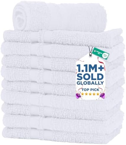 DAN RIVER 10 Pack Wash Cloths for Showering by DanRiver