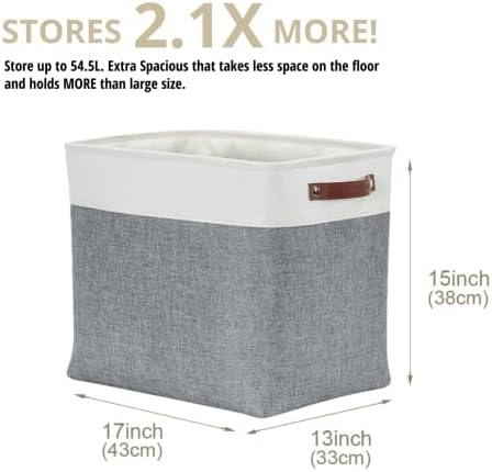 DECOMOMO Extra Large Storage Baskets, 54.5L Fabric Storage Bins 3 Pack - Image 5