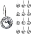 12 Pcs Bling Rhinestones Shower Curtain Hooks Bathroom Rolling Hooks by EleCharm