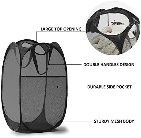 TECHMILLY Collapsible Mesh Pop Up Laundry Hamper - Image 3