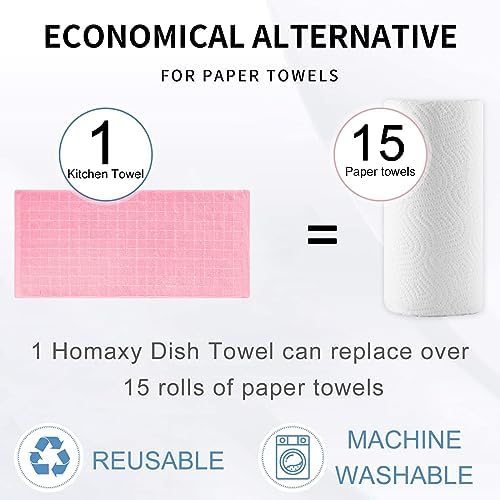 Homaxy 100% Cotton Terry Kitchen Towels, 24 Pack - Image 6