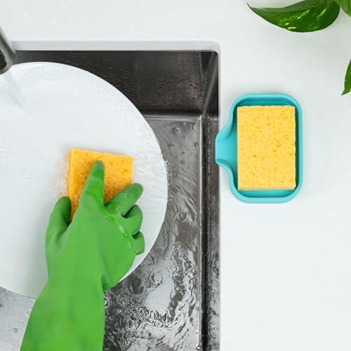 Zulay Kitchen Small Silicone Sponge Holder – Space-Saving Sink Organizer Tray - Image 6