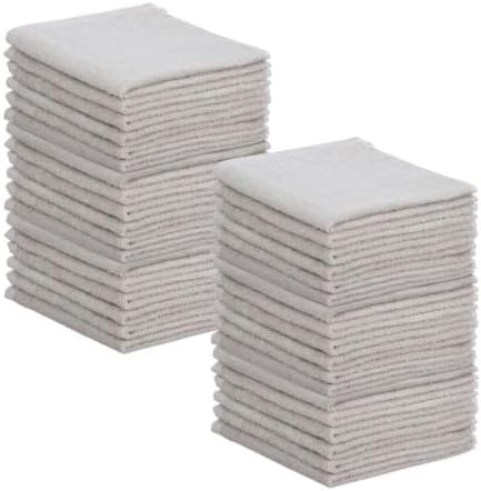 Superio Cotton Terry Washcloths Grey Towels 100% Cotton Cleaning Cloth 16" Rags by Superio