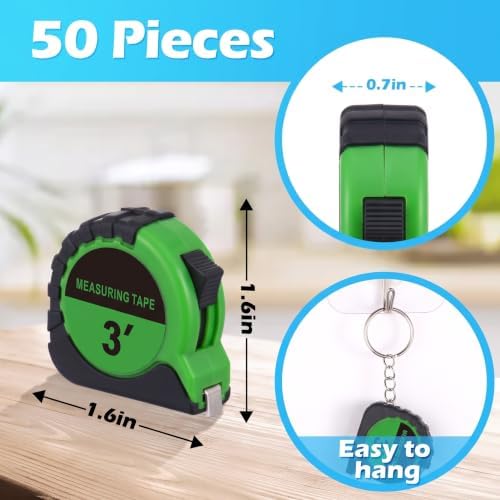 Kanayu Mini Tape Measure Keychains 3 ft Small Retractable Measuring Tape Bulk - Image 2