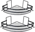 Corner Shower Caddy Shelves, 2 Pack Black Stainless Steel Organizer by RoyalHouse