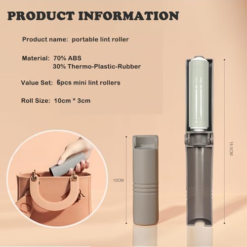 Mini Reusable Lint Roller 6 Pack, Washable Sticky Gel Lint Remover - Image 2