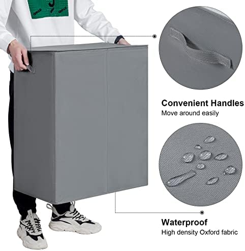 WOWLIVE 154L Double Laundry Hamper 2 Section - Image 6