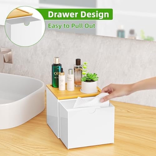 VITVITI Drawer Disposable Face Towel Holder Box, Acrylic Storage - Image 2
