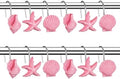 Sliner 12 Pcs Seashell Shower Curtain Hooks Decorative Shower Curtain Hooks by Sliner