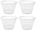 White Plastic Laundry Basket, 1 Bushel Capacity, Lightweight Round Design by Unknown