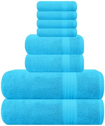GLAMBURG Ultra Soft 8-Piece Towel Set -100% Pure Ringspun Cotton, Contains 2 by GLAMBURG
