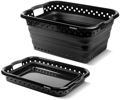 CleverMade Collapsible Plastic Laundry Basket, 39L Laundry Hamper by CleverMade