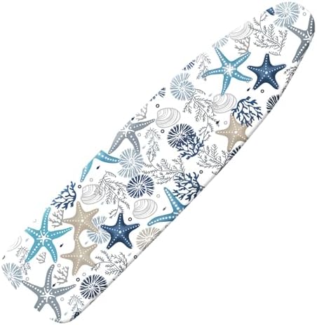 Extra Thick Ironing Board Cover and Pad, Coral Starfish Coastal 15x54 Ironing by Cliduli