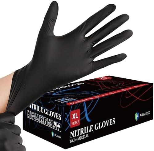 PROMEDIX P Nitrile Disposable Gloves, 4mil-100 Count, Gloves Disposable Latex by PROMEDIXP