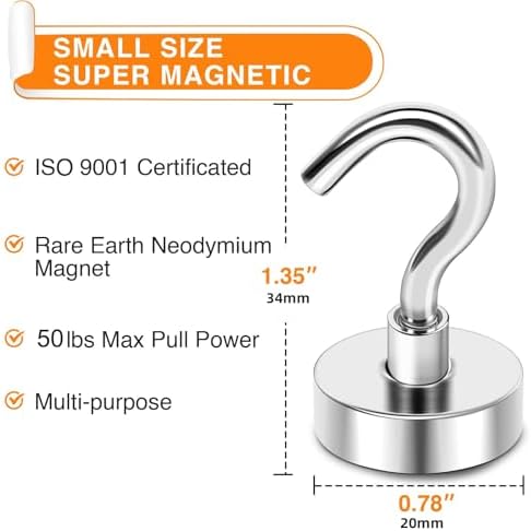MIKEDE Magnetic Hooks 50Lbs Heavy Duty Magnets - Image 4