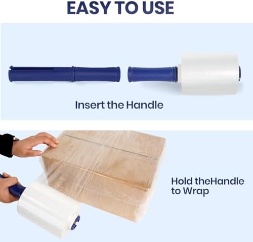 ADHES Mini Hand Stretch Wrap Film, 80 Gauge Industrial Strength - Image 5