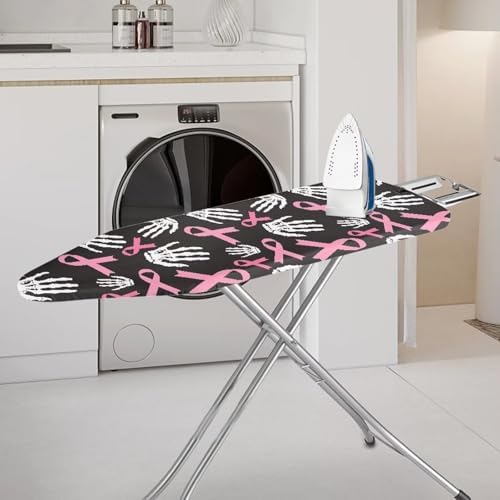 Skeleton Hand Pink Ribbon Ironing Board Cover, Breast Cancer Awareness - Image 2