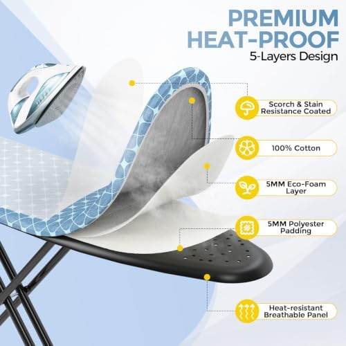 APEXCHASER Foldable 7-Level Heigh Adjustable Ironing Board - Image 3