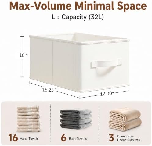3-Pack Closet Storage Bins, Foldable Fabric Storage Baskets - Image 2