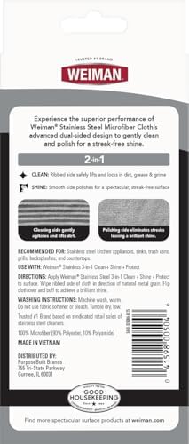 Weiman Microfiber Cloth for Stainless Steel - Image 2