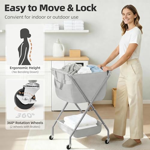 STORAGE MANIAC Collapsible Laundry Cart - Image 5