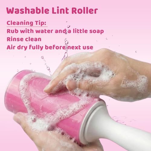 Washable Gel Lint Roller 3 Pack, Large & Mini Pet Hair Remover - Image 3