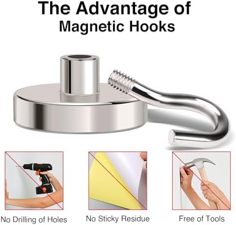 MIKEDE Magnetic Hooks Heavy Duty 120Lbs+ Strong Magnet Hook - Image 5