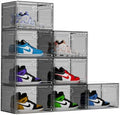KEFA XL Shoe Storage Box Organizer, 8 Pack Shoe Boxes Clear Plastic Stackable by KEFASTORAGEBOX