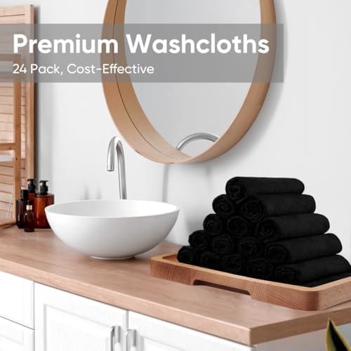HOMEXCEL Washcloths 24PK, Ultra Soft&Highly Absorbent Face Towels, 12X12 in - Image 6