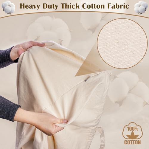 Cotton Canvas Laundry Bag with Handles & Drawstring, XL 33"Wx 35"H - Image 4