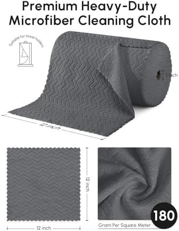 Microfiber Cleaning Cloths Roll 75 Pack 12x12 Inch Lint Free - Image 3
