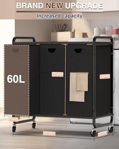 Laundry Sorter 3 Section, Laundry Basket - Image 6