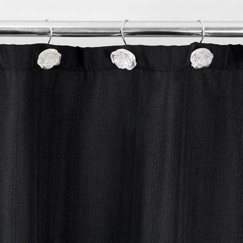 Clear Rose Shower Curtain Hooks: Cute Flower Bathroom Curtain Rings - Image 6