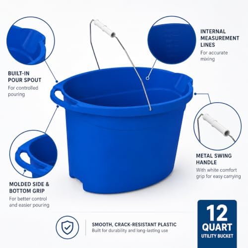 Wash Bucket 12 Quart Oval Plastic - Image 2