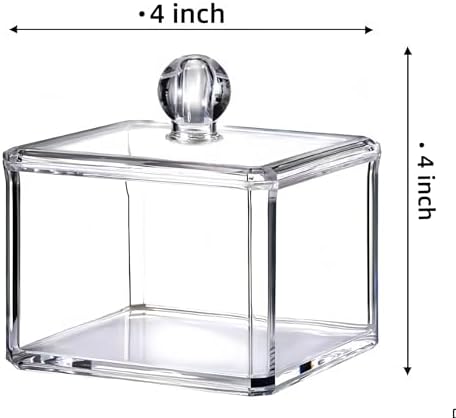 Stackable Square Acrylic Cotton Ball Holder Q-tip Holder Bathroom Swab Dispenser - Image 6