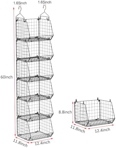 6 Tier Closet Hanging Organizer, Clothes Hanging Shelves - Image 3