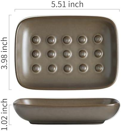 Miamolo Soap Dish for Shower, Bar Soap Holder, Raised Design No Mushy Soap - Image 4
